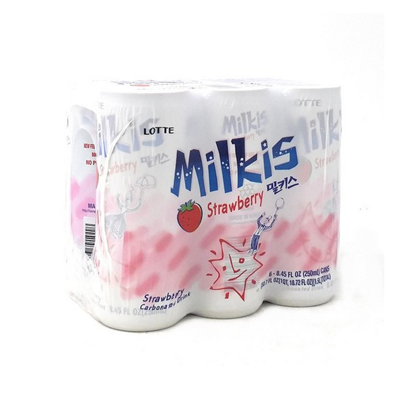 Lotte · Milkis Carbonated Milk Drink - Strawberry Flavor（6*250ml）